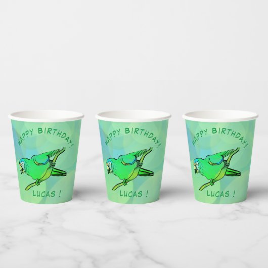 Happy Birthday Papagei Papagei Cups Pappbecher (Multi)