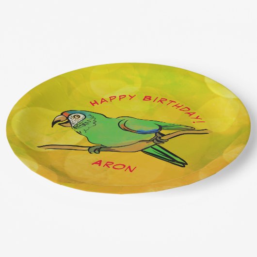 Happy Birthday Papagei Paper Teller (Schrägansicht)