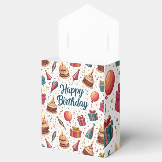 Happy Birthday Paper Bevorzugung Box mit Balloons  Geschenkschachtel (Geöffnet)