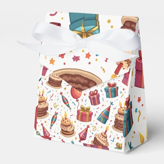 Happy Birthday Paper Bevorzugung Box mit Balloons Geschenkschachtel (Vorderseite)