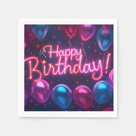 Happy Birthday Paper Napkin Serviette (Vorderseite)