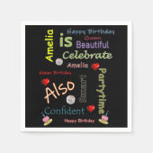 Happy Birthday Paper Napkins Amelia Serviette (Vorderseite)