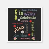 Happy Birthday Paper Napkins Aurora Serviette (Vorderseite)