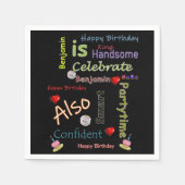 Happy Birthday Paper Napkins Benjamin Serviette (Vorderseite)