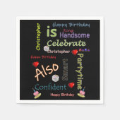 Happy Birthday Paper Napkins Christopher Serviette (Vorderseite)