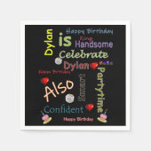 Happy Birthday Paper Napkins Dylan Serviette (Vorderseite)