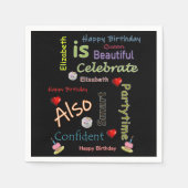 Happy Birthday Paper Napkins Elizabeth Serviette (Vorderseite)