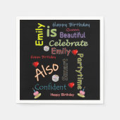 Happy Birthday Paper Napkins Emily Serviette (Vorderseite)