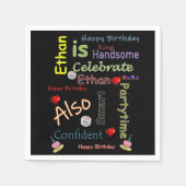 Happy Birthday Paper Napkins Ethan Serviette (Vorderseite)