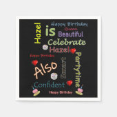 Happy Birthday Paper Napkins Hazel Serviette (Vorderseite)
