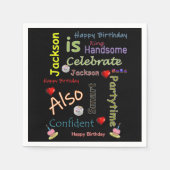 Happy Birthday Paper Napkins Jackson Serviette (Vorderseite)