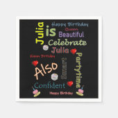 Happy Birthday Paper Napkins Julia Serviette (Vorderseite)