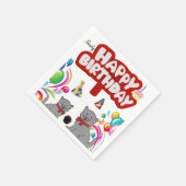 Happy Birthday Paper Napkins, Katzen Serviette (Ecke)