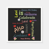 Happy Birthday Paper Napkins Levi Serviette (Vorderseite)