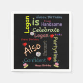 Happy Birthday Paper Napkins Logan Serviette (Vorderseite)