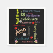 Happy Birthday Paper Napkins Matthew Serviette (Vorderseite)