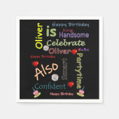 Happy Birthday Paper Napkins Oliver Serviette (Vorderseite)