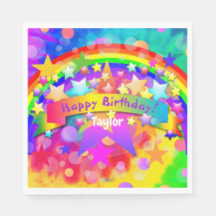 Happy Birthday Paper Napkins Rainbow HAMbyWG Serviette