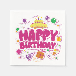 Happy Birthday Paper Napkins Serviette