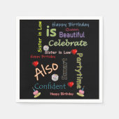 Happy Birthday Paper Napkins Sister für Recht Serviette (Vorderseite)