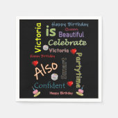Happy Birthday Paper Napkins Victoria Serviette (Vorderseite)