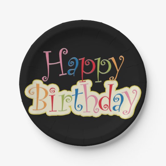 Happy Birthday Paper Plate Pappteller (Vorderseite)