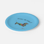 Happy Birthday Paper Teller mit Dackel (Schrägansicht)