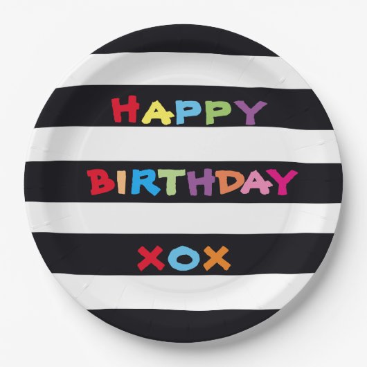 Happy Birthday Paper Tellers 15 cm Pappteller (Vorderseite)