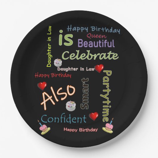 Happy Birthday Paper Tellers Daughter in Law Pappteller (Vorderseite)