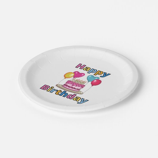 Happy Birthday Paper Tellers Pappteller (Schrägansicht)