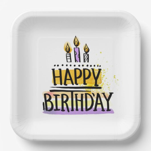 Happy Birthday Paper Tellers Pappteller (Vorderseite)