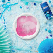 Happy Birthday Paper Tellers Pink Bubbles Pappteller (Party)