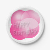 Happy Birthday Paper Tellers Pink Bubbles Pappteller (Vorderseite)