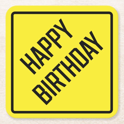 Happy Birthday Paper Untersetzer (Vorderseite)