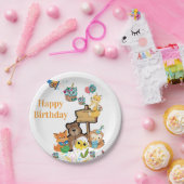 Happy Birthday Papier Teller Fuchs Teddybär Vogel (Party)