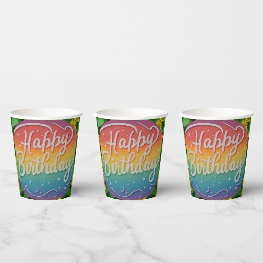 Happy Birthday Pappbecher (Multi)