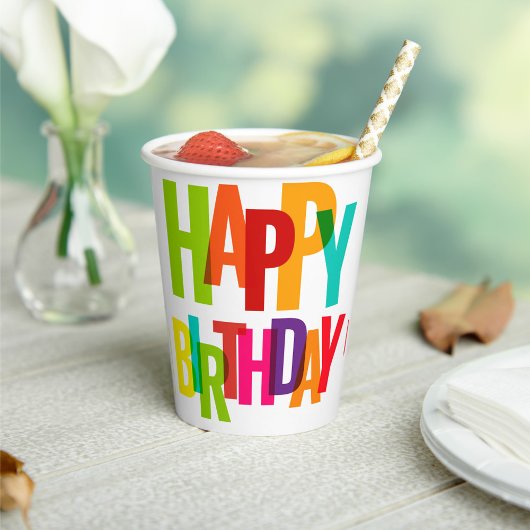 Happy Birthday Pappbecher