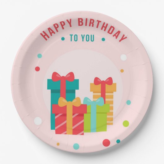 Happy Birthday Pappteller (Vorderseite)