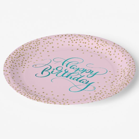 Happy Birthday Pappteller (Schrägansicht)