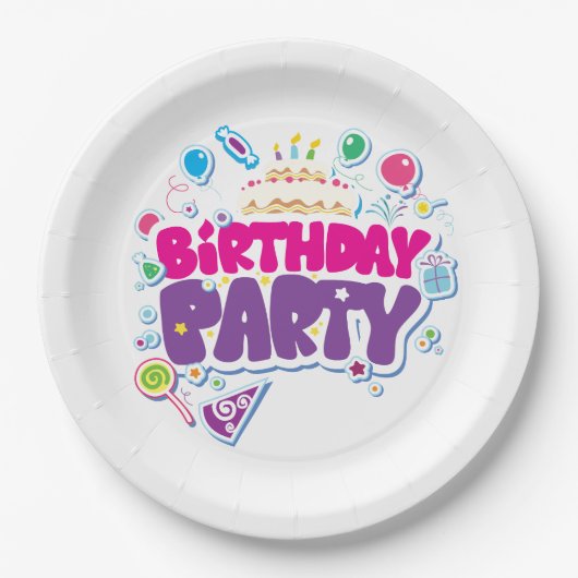 Happy Birthday Pappteller (Vorderseite)