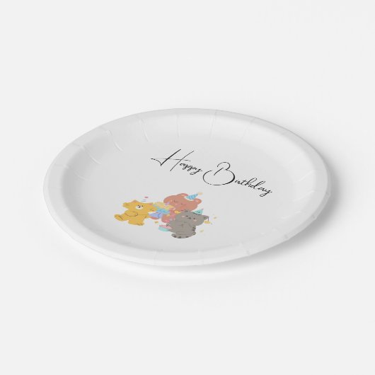 Happy Birthday  Pappteller (Schrägansicht)