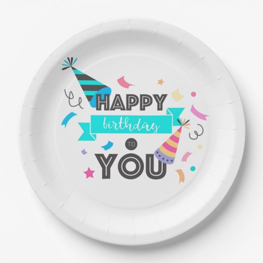 Happy Birthday Pappteller (Vorderseite)