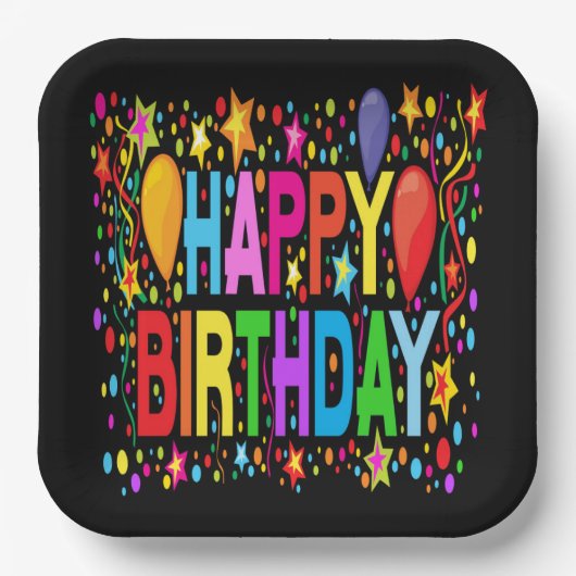 HAPPY BIRTHDAY PAPPTELLER (Vorderseite)