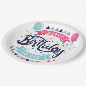 Happy Birthday Pappteller (Schrägansicht)