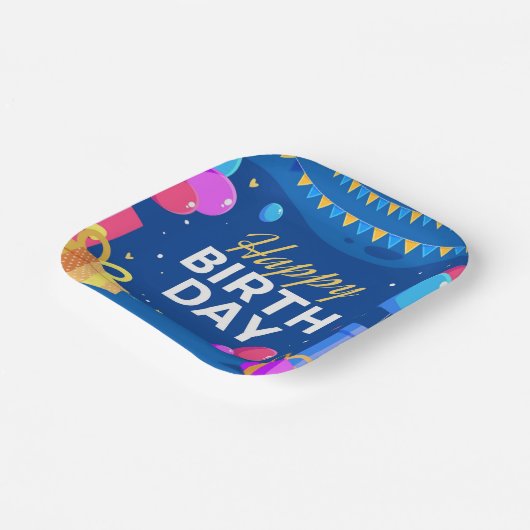 Happy Birthday Pappteller (Gewinkelt)