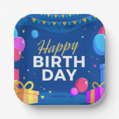 Happy Birthday Pappteller (Vorderseite)