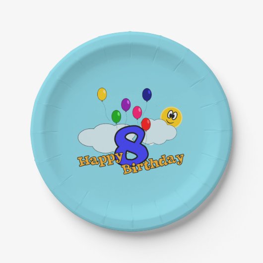 Happy Birthday Pappteller (Vorderseite)