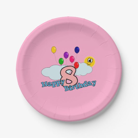 Happy Birthday Pappteller (Vorderseite)