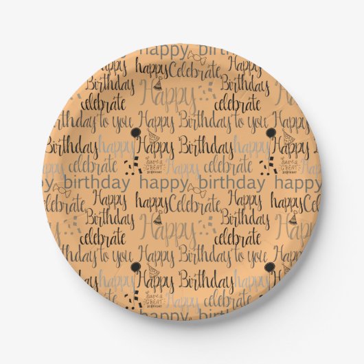 Happy Birthday Pappteller (Vorderseite)