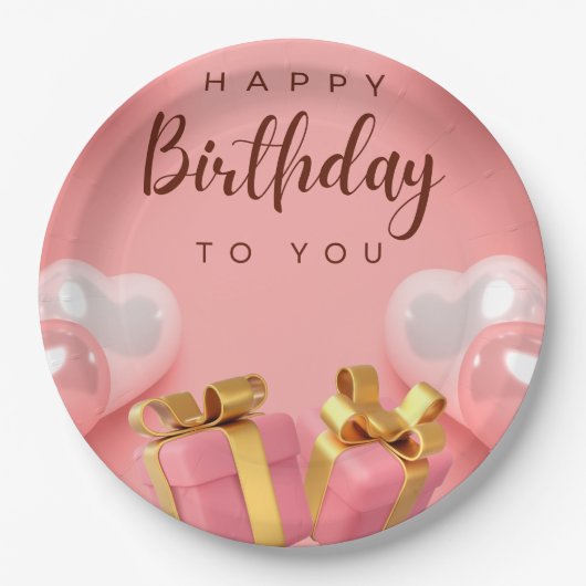 Happy Birthday Pappteller (Vorderseite)